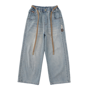 Spot personalizzato all'ingrosso ragazzi autunno e inverno lavato alla moda jeans versatili adatti a bambini di età compresa tra 5 e 14 anni - Product Image 3