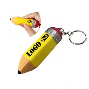 <b>Custom</b> Logo Pu Foam Pencil Shaped Stress Reliever <b>Keychain</b> for Promotional Giveaway - Product Image 4