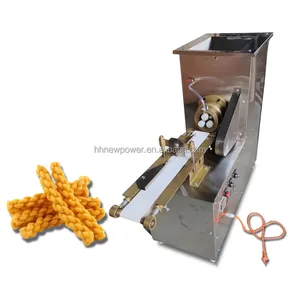 Reliable Quality Fried Dough Twist Snack Maker machine soft Pretzel forming extruder making machine fry Chinese Mahua Machine