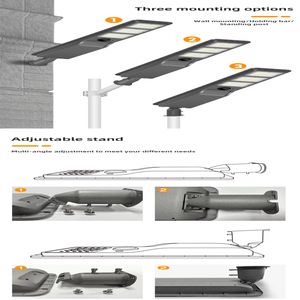 ไฟถนนโซลาร์เซลล์ LED อลูมิเนียมกำลังสูงสำหรับภายนอกอาคาร อุณหภูมิสี 6500K มาตรฐานกันน้ำ IP65 กำลังไฟ 300W แบบรวม - Product Image 6