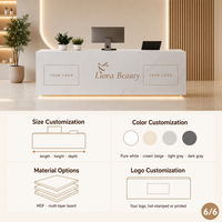 Comptoir d'accueil moderne en bois avec éclairage LED pour salon de beauté, hôtel, salle de sport, école – Design minimaliste