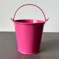 Ember Timah Warna-warni 10cm Tahan Lama, Ember Mini Terbaru, Pot Tanaman Meja, Pot Bunga Dekorasi Rumah Warna Permen