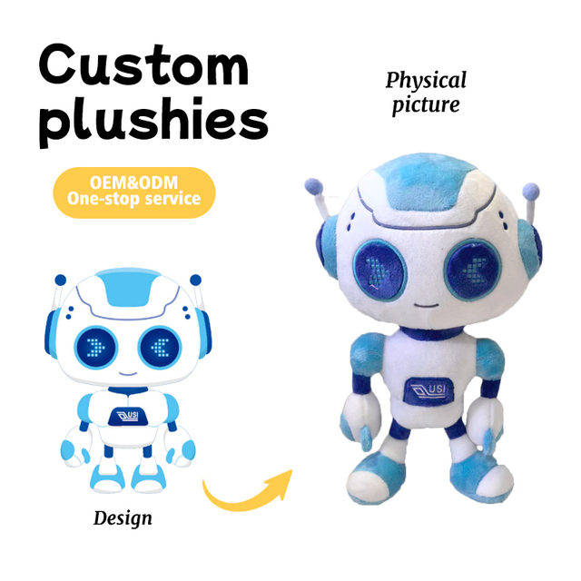 Customizable Cartoon Antenna Robot Doll Made-to-Order Brand IP Derivative Plush Figure Toys Including Throw Pillows Keychains