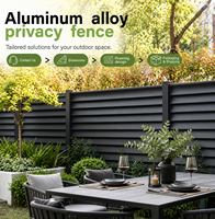 Panneaux de clôture en alliage d'aluminium couleur personnalisée, clôture de jardin à lattes horizontales étroites pour l'extérieur, villa, cour, enclos périmétrique
