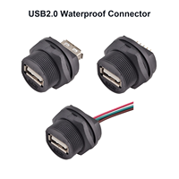 Connecteur étanche USB 2.0 Femelle-Femelle à montage sur panneau arrière, prise PCB IP67, extension de données industrielle, réceptacle de classe industrielle