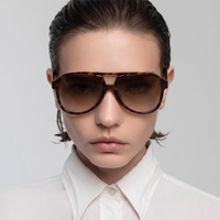 Lunettes de soleil Finewell RN5038, nouvelle monture carrée double pont, effet écaille de tortue, protection UV400, haute qualité PC+CP, pour hommes et femmes, idéales pour l'extérieur