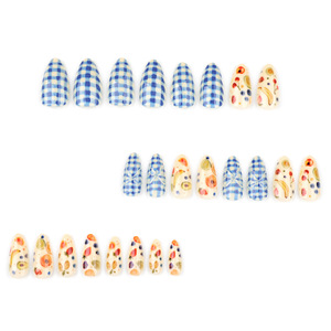 Juego <span class=keywords><strong>de</strong></span> <span class=keywords><strong>Uñas</strong></span> Postizas Cortas <span class=keywords><strong>de</strong></span> Almendra Blancas Francesas, Diseño <span class=keywords><strong>de</strong></span> Flor <span class=keywords><strong>de</strong></span> Tulipán 3D, Desmontables, 24 Piezas, <span class=keywords><strong>Uñas</strong></span> Postizas <span class=keywords><strong>de</strong></span> Calidad Profesional - Product Image 2