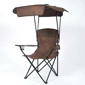Oeytree cadeira dobrável portátil personalizada para uso ao ar livre cadeira de praia dobrável 600D Oxford espreguiçadeira de pesca com dossel e guarda-chuva