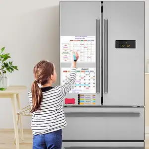 Calendrier mensuel magnétique en gros d'usine tableau blanc enfants planificateur tableau blanc effaçable à sec pour réfrigérateur