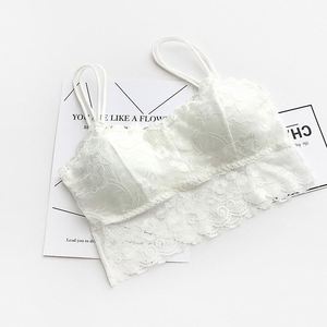 K470 Top Corto Sexy para Mujer, con Relleno en el Pecho, para Hacer Ejercicio, con Encaje, Estilo Bralette - Product Image 4