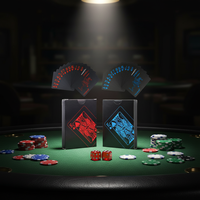 Jeu de société de poker familial portable, personnalisé, écologique, en plastique noir imperméable, finition brillante, Flying Art