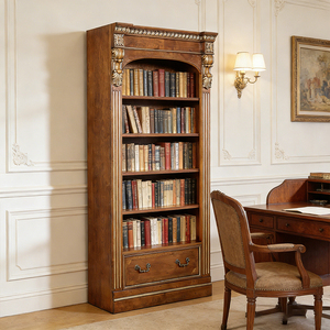 Multi-layers Solid <strong>Mahogany</strong> Frame Storage Solid Wood Bookshelf Living Room Furniture Tall Luxury Vintage <strong>Bookcase</strong> - Product Image 1