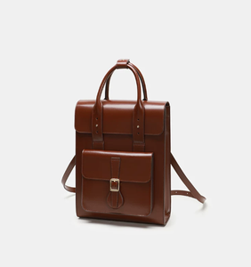 Vintage Genuine <b>Leather</b> <b>Laptop</b> <b>Backpack</b> Brown Rucksack Zipper Softback for Travel Office Outdoor - Product Image 1