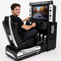 Machine de jeu d'arcade de course Lechuang à monnayeur, construction en métal, plastique et acrylique, interface en anglais, garantie 1 an, à partir de 6 ans