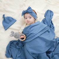 2025 nouveau bambou bébé Swaddle couverture bandeaux bonnet casquette 3 pièces ensemble