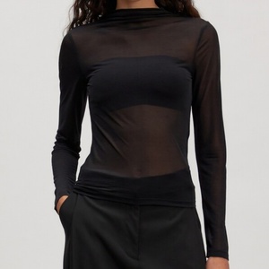 Vêtements décontractés, logo personnalisé imprimé, combinaison moulante pour femme, anti-rides, manches longues, couleur unie, dentelle transparente - Product Image 1
