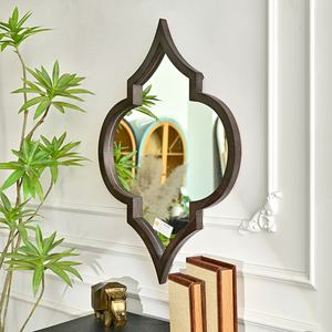 Home Living Room Decor European Rustic Eco-friendly <b>Wooden</b> Wall Hanging <b>Mirror</b> - Product Image 3