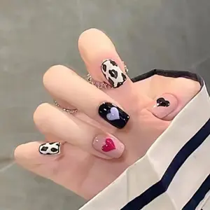 Long Ballet False Nail Tips With Glue Coffin Full Cover Wear Removable Manicure Press On Nails Patch