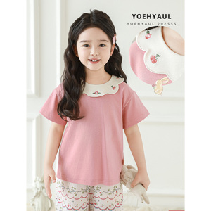 YOEHYAUL X5127 Set Floreale per Bambine Due Pezzi Abbigliamento Maglietta e Pantaloni Completi Estivi per Bambine - Product Image 3