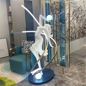 Lampe sur pied LED en forme de statue de déesse dansante, sculpture artistique, lumière décorative en résine pour salon, hall, villa, hôtel - Product Image 5