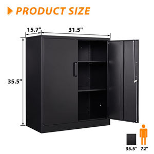 Armadio di stoccaggio in acciaio moderno con chiusura a chiave nera con 2 porte piccoli schedari in metallo per la scuola di Home Office o la palestra per alberghi - Product Image 3