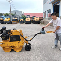 Compacteur de sol diesel à double tambour de 770 kg pour travaux routiers et de construction