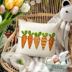 RABUSOFA 18x18 pulgadas naranja zanahorias decoración fundas de almohada para el hogar sofá Pascua primavera vacaciones asiento cojines almohada - Product Image 6