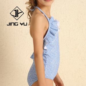 Maillot de bain pour enfants personnalisé, maillot de bain floral à volants pour enfants, nylon recyclé de haute qualité, bikini une pièce pour filles - Product Image 2