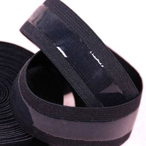 Bande élastique crochetée de 2,5 cm en stock avec revêtement en silicone transparent et grip antidérapant pour vêtements et sangles - Product Image 2