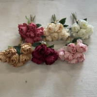 Bouquet de pivoines artificielles en soie à 7 têtes, nouées à la main, pour centre de table de mariage et décoration intérieure