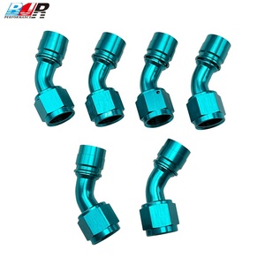 Raccords à sertir en PTFE de couleur cyan haute pression BJR, 45 degrés, AN4-AN16, en aluminium pour voitures de course - Product Image 5