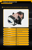 Projecteur LED universel pour voitures de 3 pouces, forme carrée, avec des performances de faisceau haut et bas de qualité supérieure