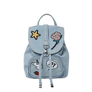 Vente directe d'usine mode voyage mini imperméable shopping voyage bleu sac à dos fille denim sac à dos - Product Image 1