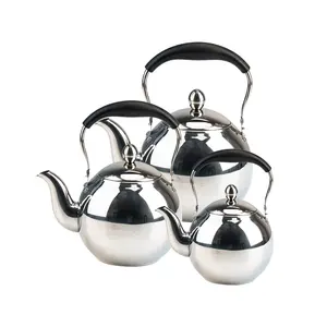 Bouilloire ronde 1,0 l 1,5 l 2,0 l, en métal, à poser sur la poêle, en acier inoxydable, avec passoire, Pot à thé