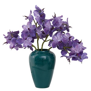 Orquídeas Artificiales Meng Jie, 7 Cabezas, Arreglo en Jarrón de Plástico PU, Decoración para Bodas y Hogar - Product Image 5