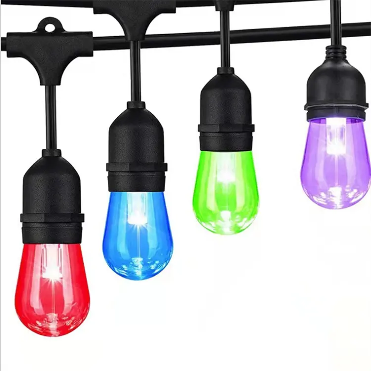 48ft rgbw light string light waterproof outdoor color changing christmas holiday patio bulb light remote control price ip65 led