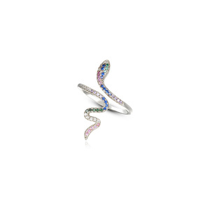 Anillo de serpiente de Plata de Ley <span class=keywords><strong>925</strong></span> personalizado Nabest para mujer, anillos de dedo de circonita cúbica arcoíris chapados en oro, joyería a granel - Product Image 5