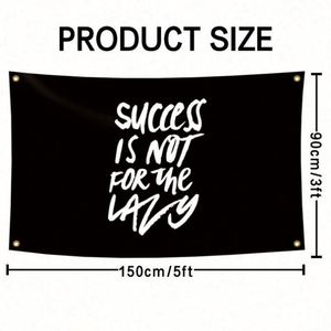 ธงขนาด 3x5 ฟุต (90x150 ซม.) คุณภาพดี ราคาสุดคุ้ม พิมพ์ด้วยระบบดิจิทัล "ความสำเร็จไม่ได้เกิดขึ้นง่ายๆ" - Product Image 6