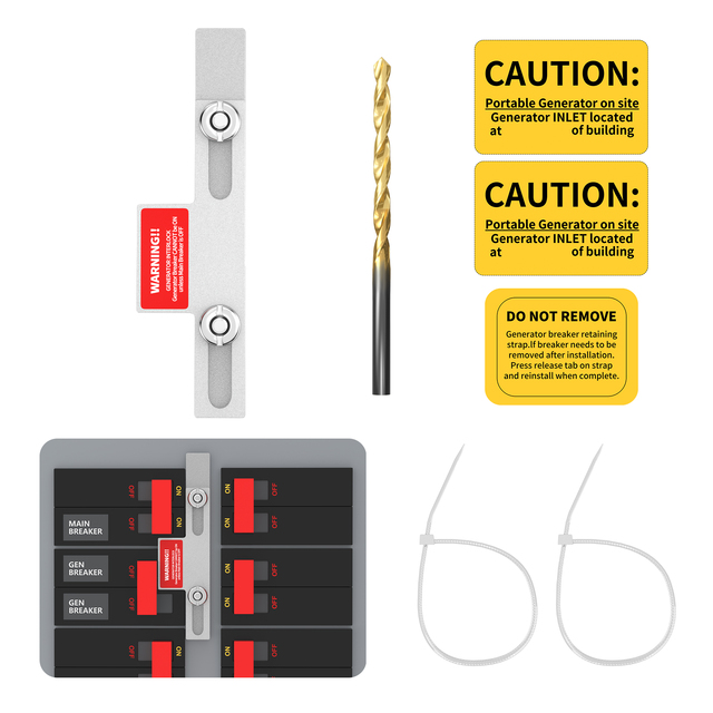 Generator Interlock Kit Compatible with 200A Panels with Adjacent Main and Generator Breakers for BR Series