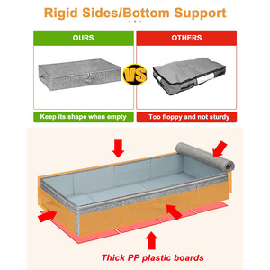 Caja de Almacenamiento de Tela Rectangular de 70L-80L, Gris, para Debajo de la Cama, Estilo Cajón, Organizador de Ropa para Dormitorio - Product Image 2