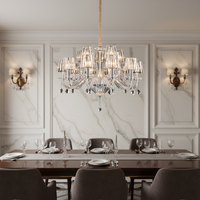 Lustre en cristal de style européen moderne, luminaire en fer de style français de luxe pour salon, hôtel, éclairage décoratif
