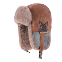 Gorro de Invierno Térmico QJ OEM Personalizado, Gorro de Piel Retro para Hombre, Gorro de Piloto con Orejeras Forradas de Felpa, Gorro de Motociclista