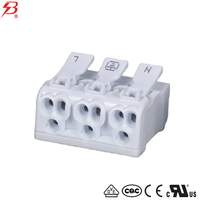 Connecteur de câblage femelle BELEKS 450V 24A 0,5-2,5mm, bornes en cuivre, boîtier PA66 avec clips de fixation, pour lampes et appareils électroménagers, 3P