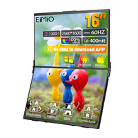 Moniteur portable pour ordinateur portable Eimio 16 pouces IPS grand écran Type-C 60Hz 2.5K avec haut-parleur intégré