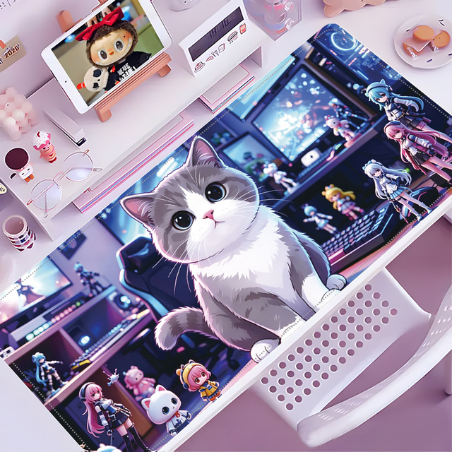 Large Anime Mouse Pad Extended Gaming Mat with Anti slip Rubber Base Smooth Surface for Keyboard Mouse