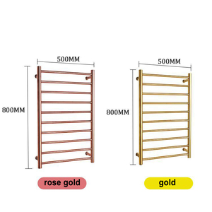 <span class=keywords><strong>Radiateur</strong></span> Électrique Mural de Luxe Moderne en Acier Inoxydable 304 Or Rose Chauffant à 4 Barres, Porte-Serviettes Chauffant 80cm <span class=keywords><strong>pour</strong></span> <span class=keywords><strong>Salle</strong></span> de Bain - Product Image 1