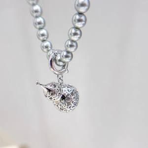 31387 Accesorios de Perlas DIY, Colgante de Plata S925 con Soporte Vacío, Hebilla para Colgante Hulu, Tamaño 4mm, Colgante para Collar, Redondo de 3-6mm - Product Image 3