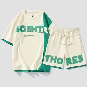 Conjunto Deportivo Informal de Algodón para Hombre ANSZKTN, Traje de Verano de Dos Piezas con Pantalones Cortos, Chándal de Manga Corta con Sensación de Frescura - Product Image 2