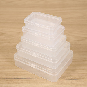Rectangular Transparent Pp Plastic Storage <b>Box</b> <b>With</b> <b>Lid</b> For Stationery And Fishing Gear 5 Sizes Set - Product Image 1