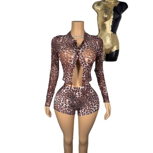 Nuovo 2026 autunno europeo e americano abbigliamento donna moda Sexy Street Shooting autunno stretta manica lunga stampa leopardo <span class=keywords><strong>due</strong></span> - Product Image 1